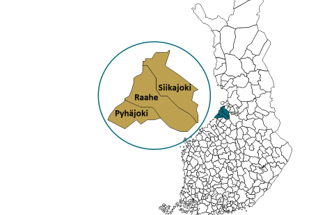 Raahe subregion on map.