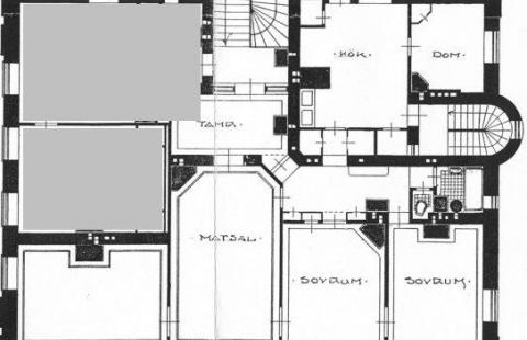 Vuokratilan pohjapiirustus tässä harmaalla.