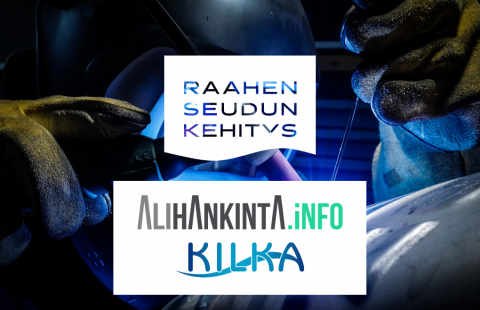 Hitsari ja Alihankintainfon, Raahen seudun kehityksen ja Kilka-hankkeen logot.
