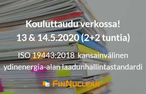 FinNuclearin verkkokoulutus toukokuussa.