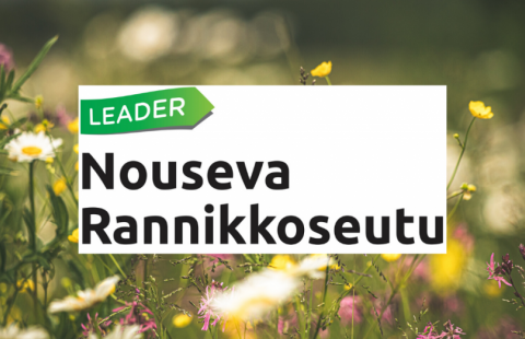 Nouseva Rannikkoseutu -logo ja kukkapelto.