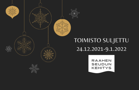 Toimiston kiinnioloaika joulukorttipohjalla.