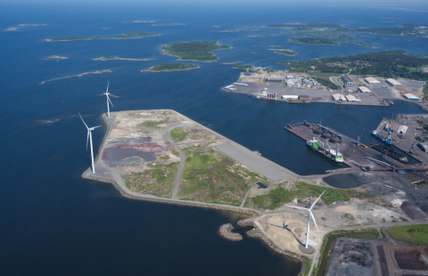 Ilmakuva Raahen satamasta.