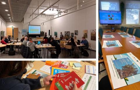 Kolmen kuvan kooste hankkeen aikana järjestetyistä tilaisuuksista.