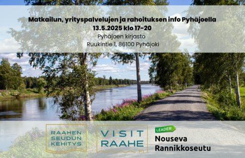 pyhäjoen penkkatiet näkymä kesällä koivut ja virtaava joki