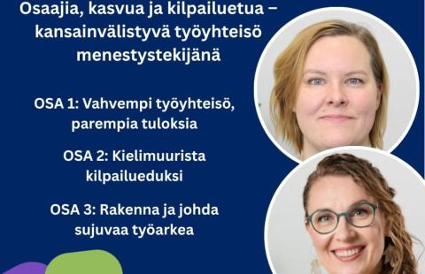 Valmennussarjan osat ja kouluttajien kuvat.