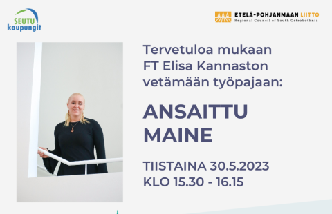 Tapahtumatiedot ja valokuva puhujasta.