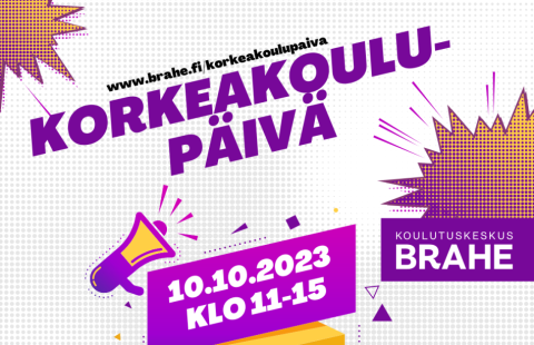 Tapahtumamainos korkeakoulupäivästä.