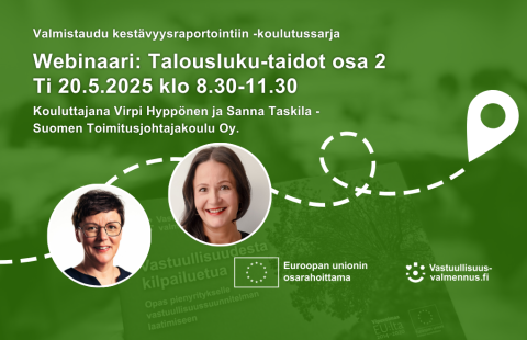 Tapahtuman tiedot ja kouluttajien kuva.