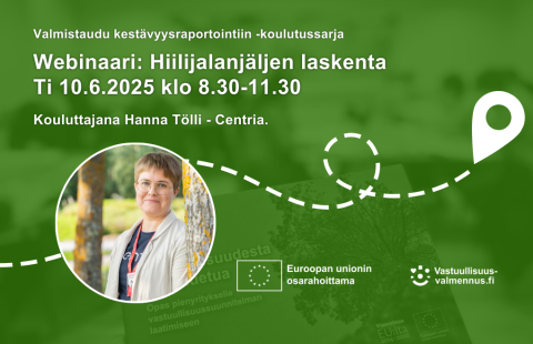 Tapahtuman tiedot ja kouluttajan kuva.
