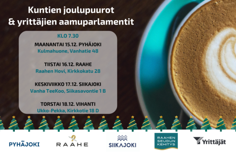 Tilaisuuden nimi, aikataulu ja seudun kuntien logot.