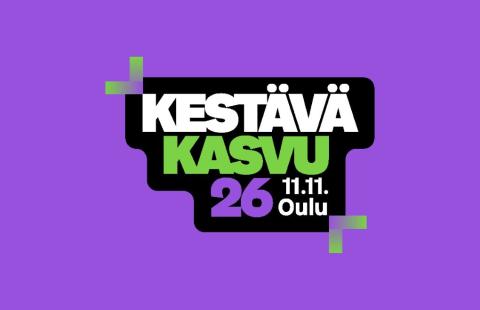 Kestävä Kasvu tapahtuman logo violetilla taustalla.