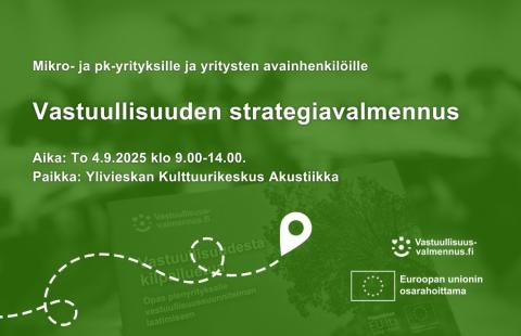 Tapahtuman tiedot vihreällä taustalla.
