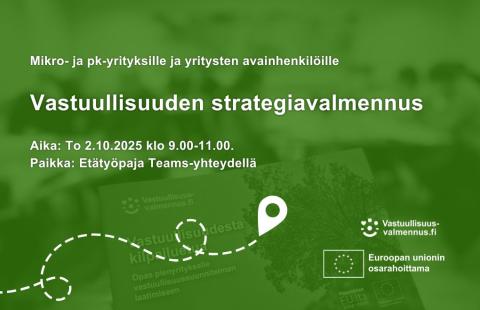 Tapahtuman tiedot vihreällä taustalla.