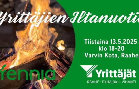 Tapahtuman tiedot ja nuotion kuva.