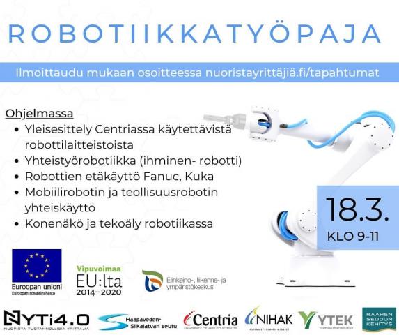 Robotiikka-työpajan mainos.