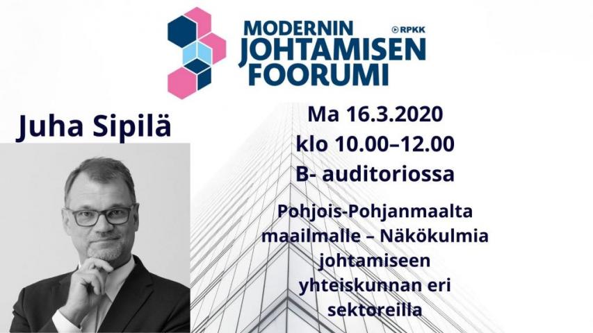 Juha Sipilä kouluttaa Kauppakoululla.