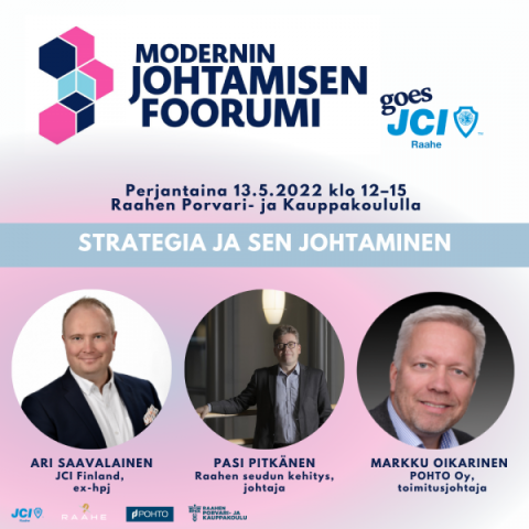 Tapahtumamainos Modernin johtamisen foorumin strategiaseminaarista.