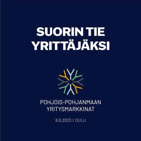 Suorin tie yrittäjäksi -teksti ja tapahtuman logo.