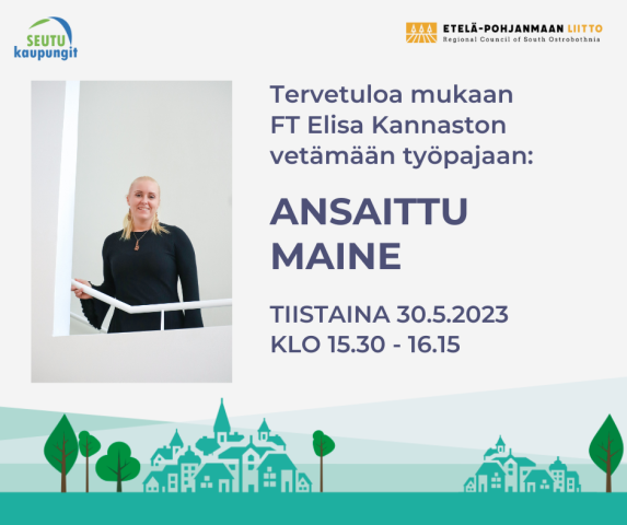 Kuva: Seutukaupunkiosaajat. Tapahtumatiedot ja valokuva puhujasta.