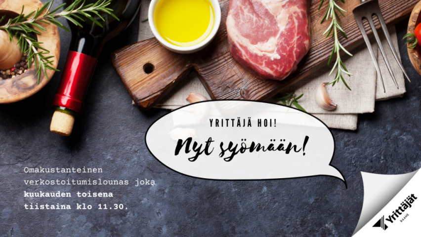 Tapahtumamainos yrittäjälounaasta.