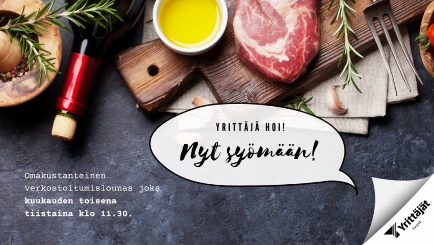 Raahen Yrittäjät ry:n Yrittäjälounas aina kuukauden toisena tiistaina klo 11.30. Tervetuloa! Tervetuloa Yrittäjälounaalle aina kuukauden toisena tiistaina klo 11.30!