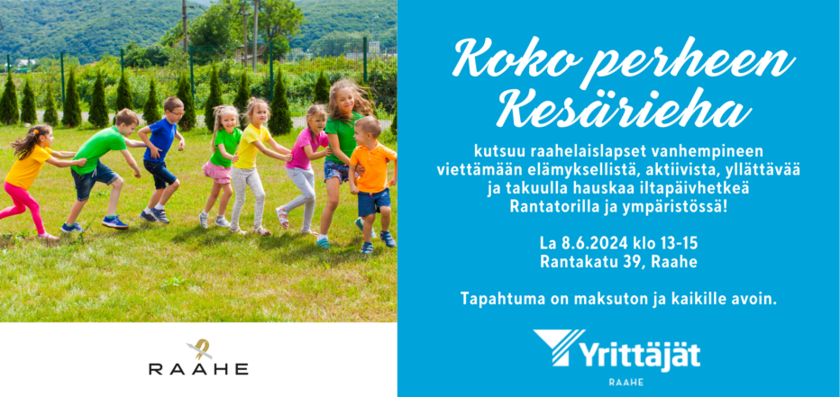 Kuva: Raahen Yrittäjät. Lapsia jonossa värikkäissä vaatteissa.