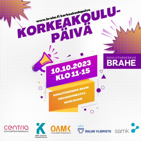 Tapahtumamainos korkeakoulupäivästä.