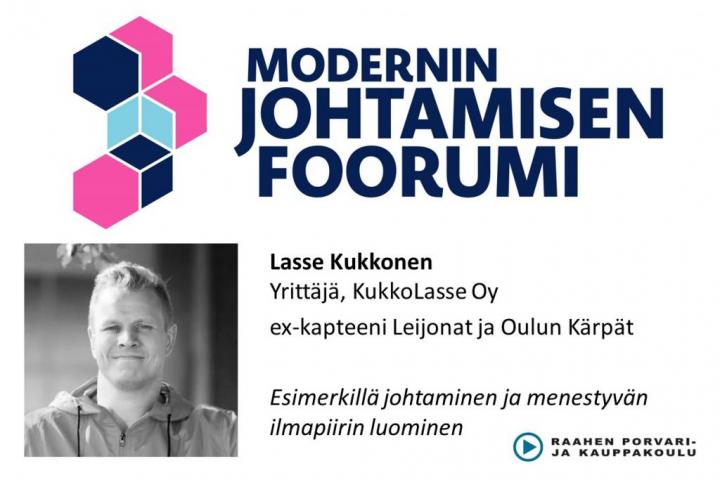 Lasse Kukkonen kouluttamassa.