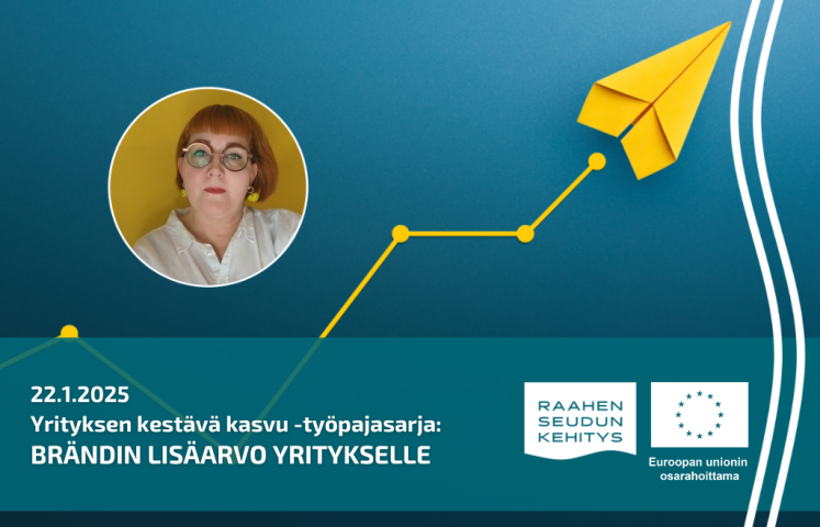 Tapahtumatiedot, kouluttajan kuva ja taustalla keltainen lennokki.