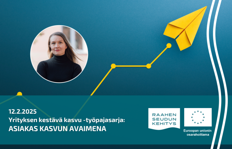 Tapahtumatiedot, kouluttajan kuva ja taustalla keltainen lennokki.