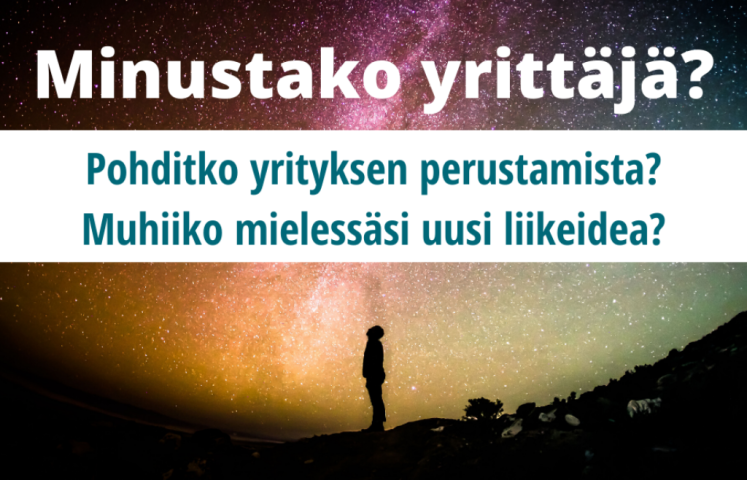 Minustako yrittäjä -tilaisuuden mainos.