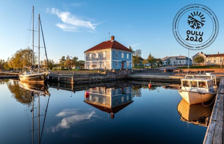 Raahen merimuseo ja Oulu2026-leima.