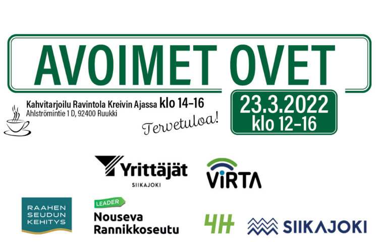 Avoimet ovet Ruukin Yrityspuistossa.