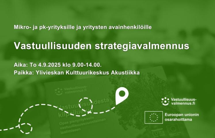 Tapahtuman tiedot vihreällä taustalla.
