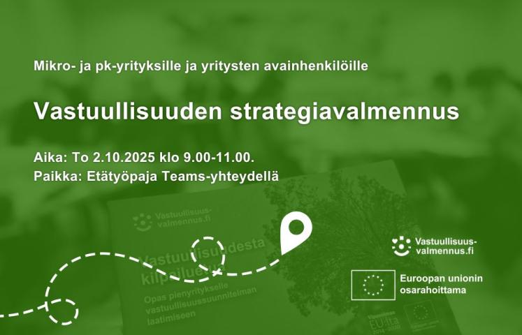 Tapahtuman tiedot vihreällä taustalla.