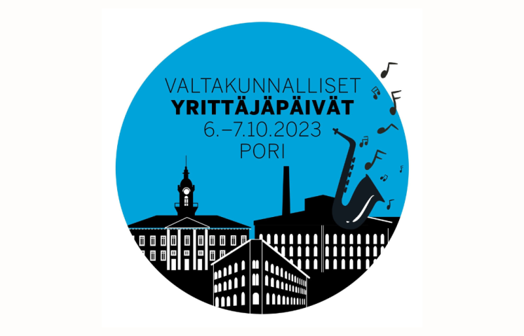 Piirroslogo Porin yrittäjäpäivistä 2023.