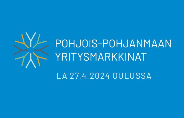 Yritysmarkkinoiden logo ja tapahtuman ajankohta sinisellä taustalla.