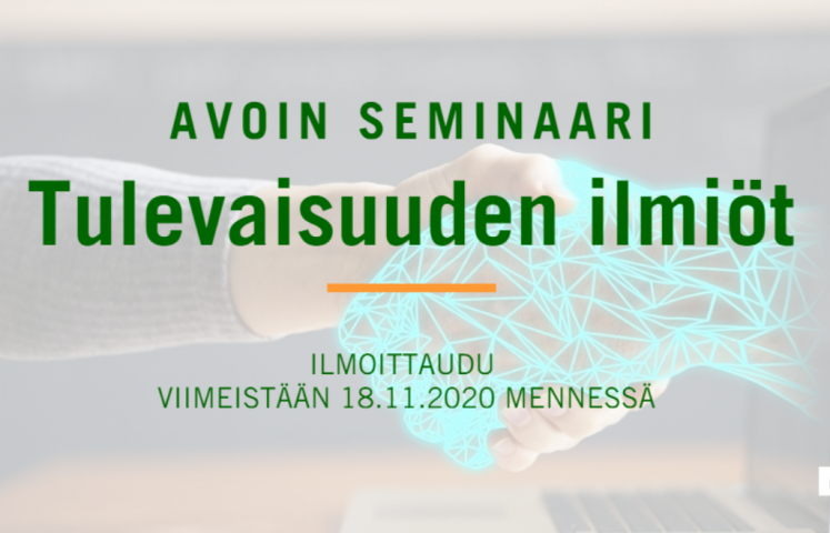Kuva: Verohallinto. Mainos avoimesta seminaarista Tulevaisuuden ilmiöt.