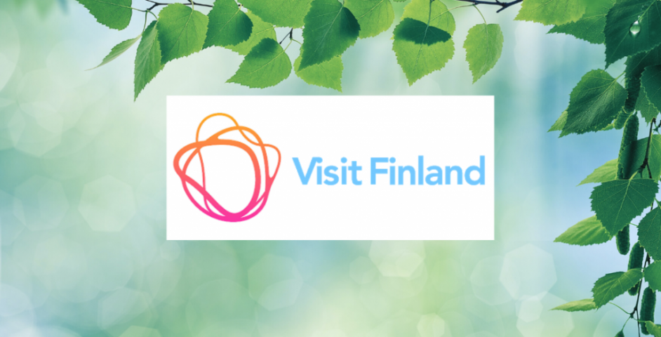 Visit Finlandin logo ja koivunoksa.