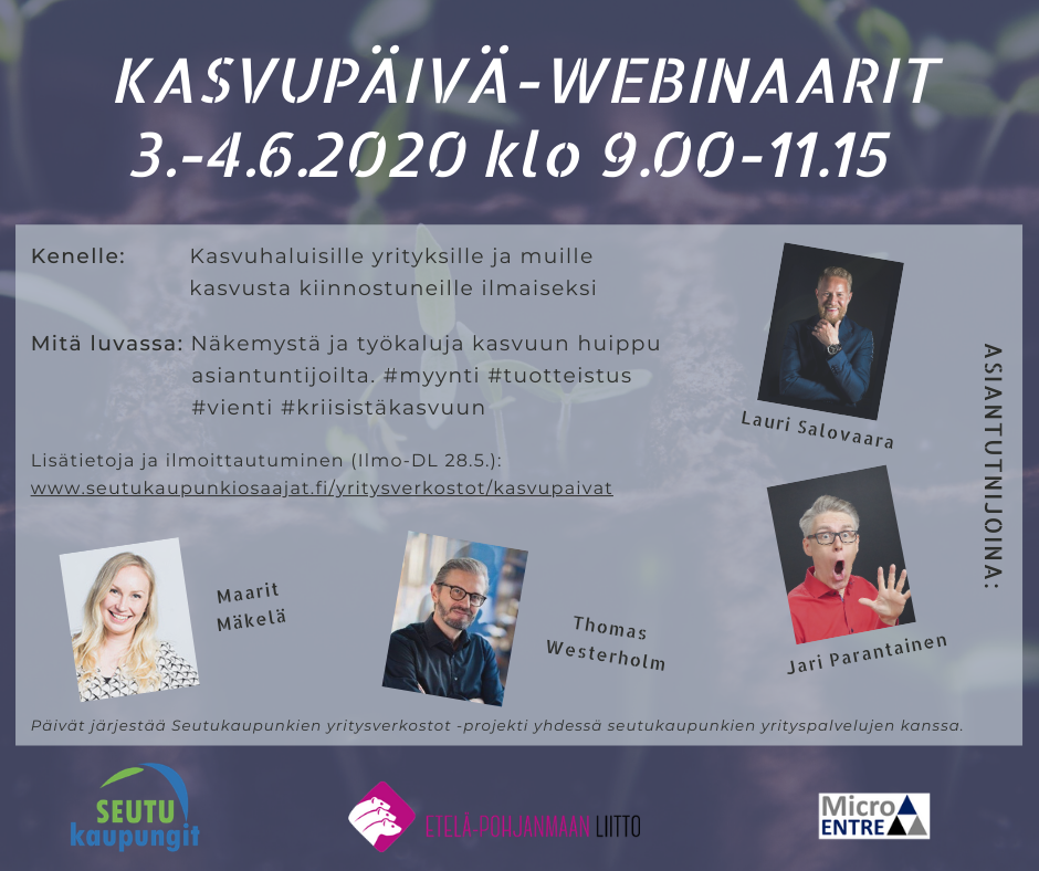 Kasvupäivä -webinaarit.