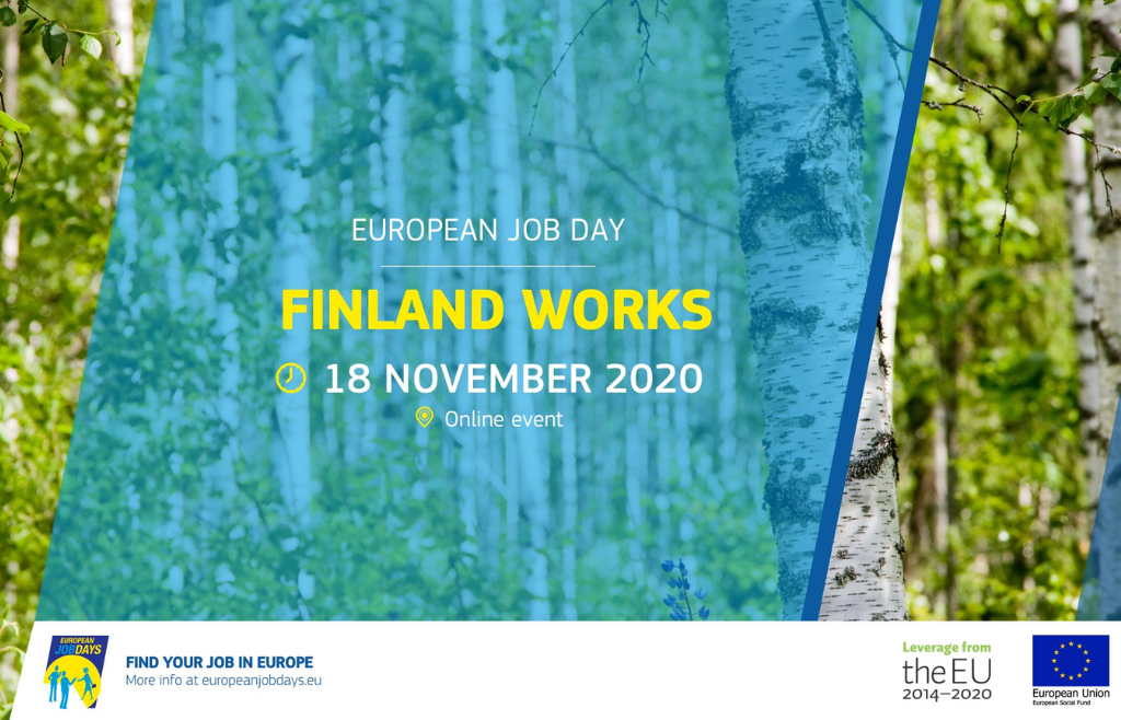 Kuva: TE-palvelut. Finland Works tapahtuman mainos.
