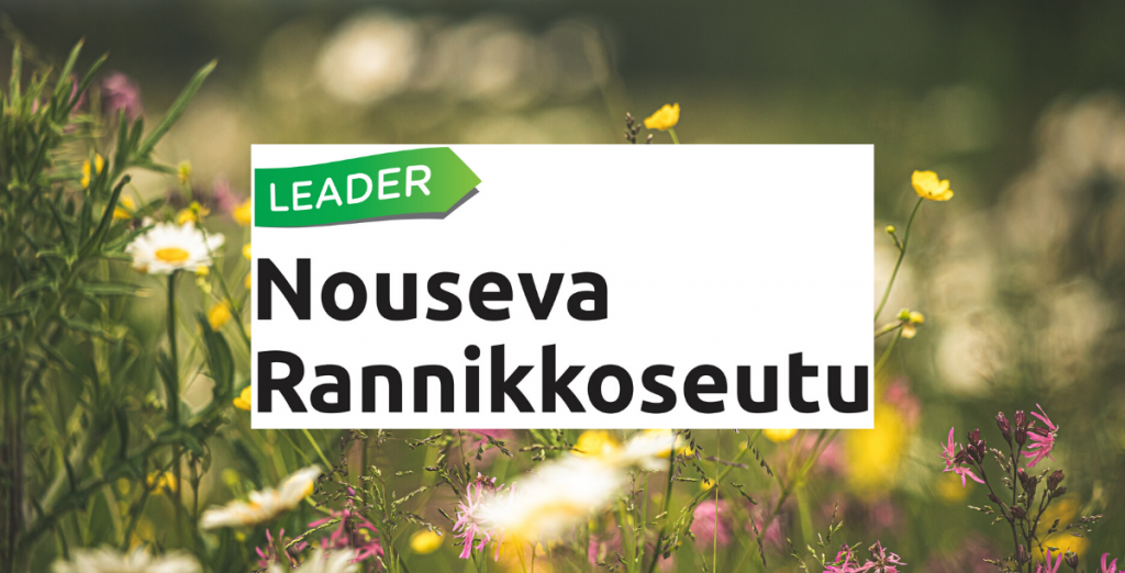 Nouseva Rannikkoseutu -logo ja kukkapelto.