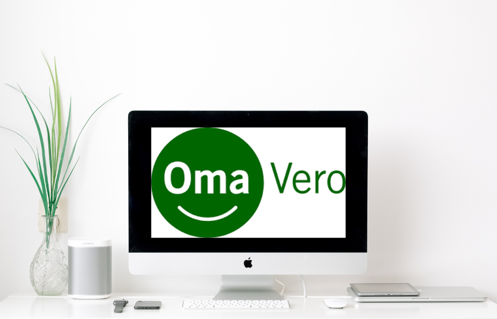 OmaVero logo tietokoneen ruudulla.