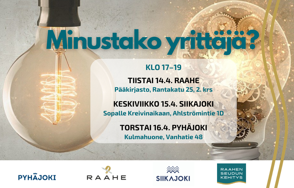 Tilaisuuden nimi, päivämäärät, kuntien logot ja taustalla kaksi sytytettyä lamppua.