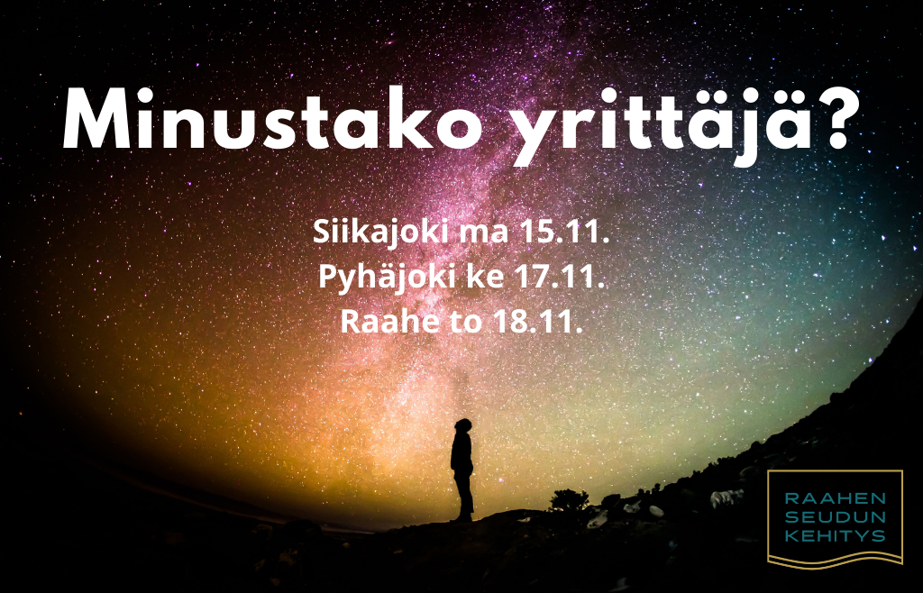 Minustako yrittäjä -tilaisuuden mainos.