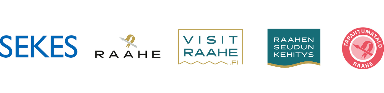 Logot: Sekes, Raahe, Visit Raahe, Raahen seudun kehitys ja Tapahtumatalo Raahe.